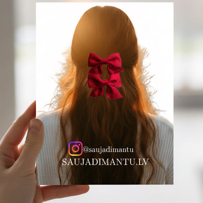 Matu sprādzes "Sarkanas satīna" 2 gab