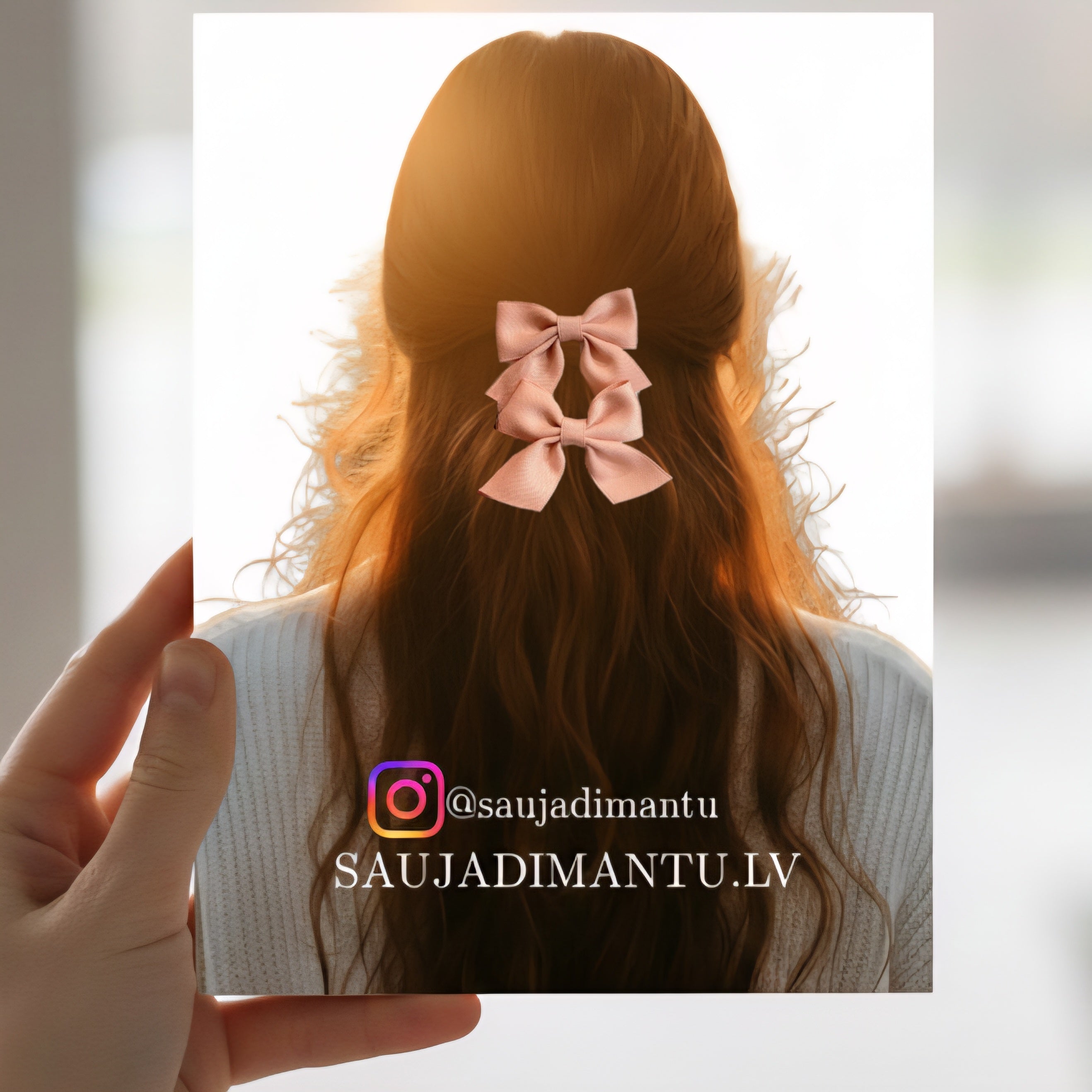 Matu sprādzes "Rozā satīna" 2 gab