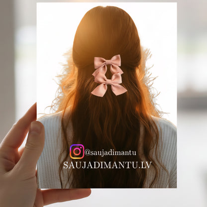 Matu sprādzes "Rozā satīna" 2 gab