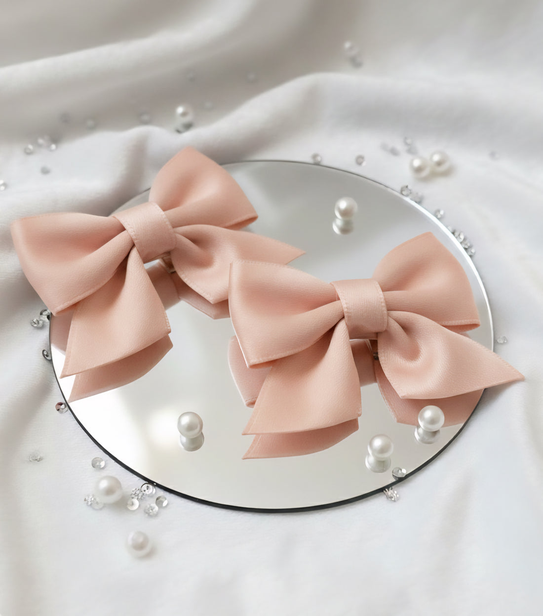 Matu sprādzes "Rozā satīna" 2 gab