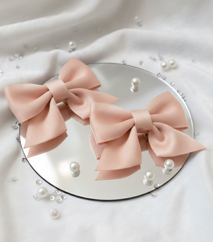 Matu sprādzes "Rozā satīna" 2 gab