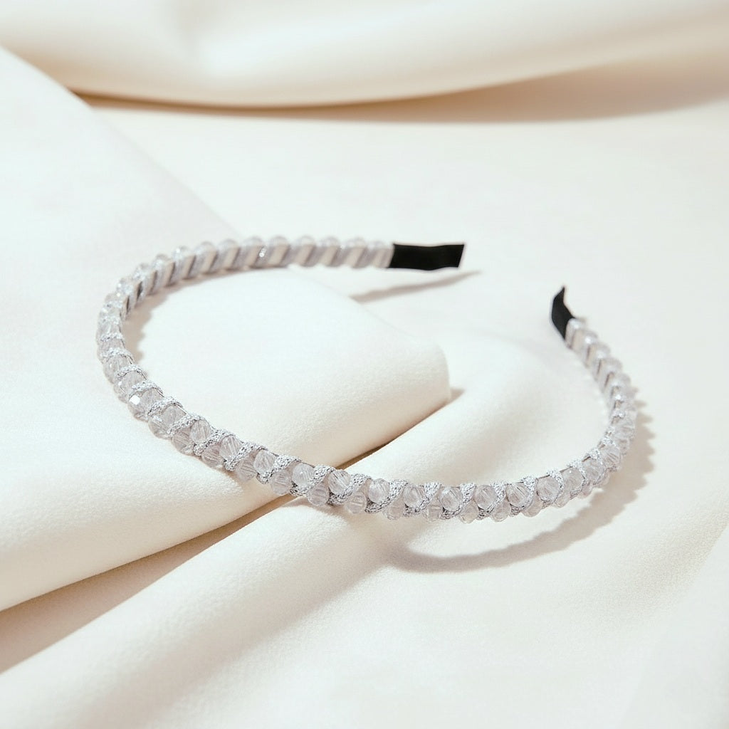 Matu stīpiņa "Mazie elegantie kristāls" balta