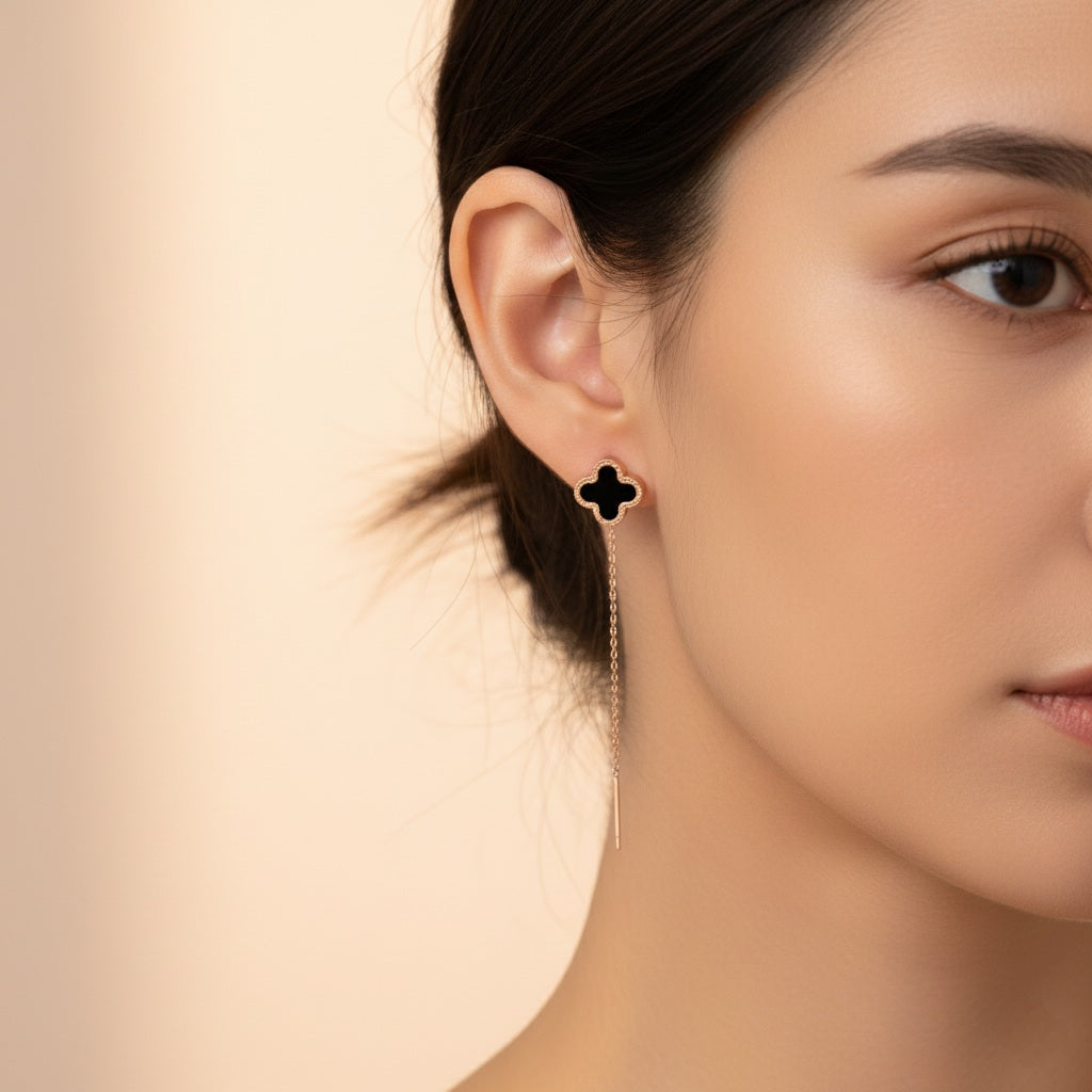 Auskari "Nokarenā četrlapiņa clover"