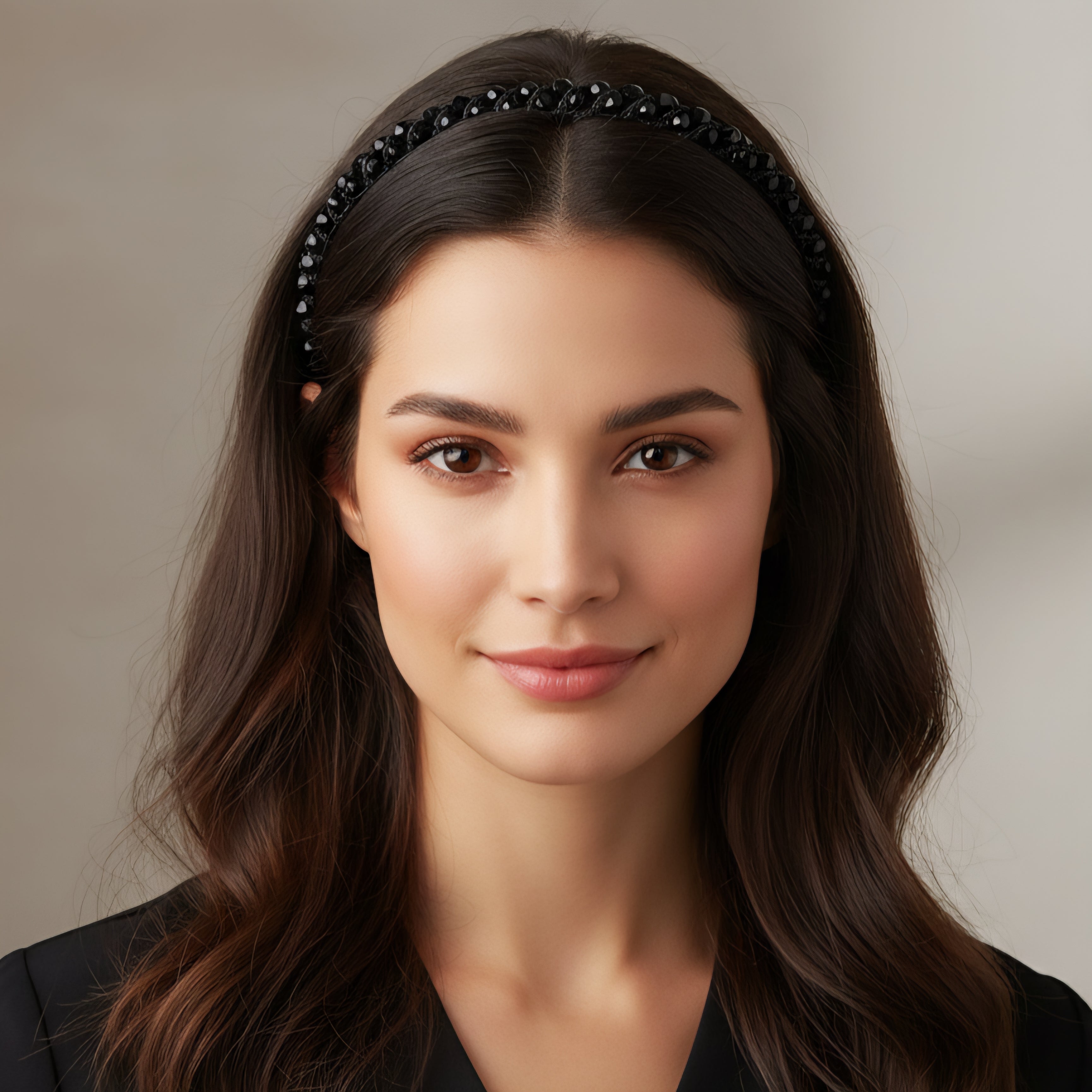 Matu stīpiņa "Mazie elegantie kristāli" melna vai zila