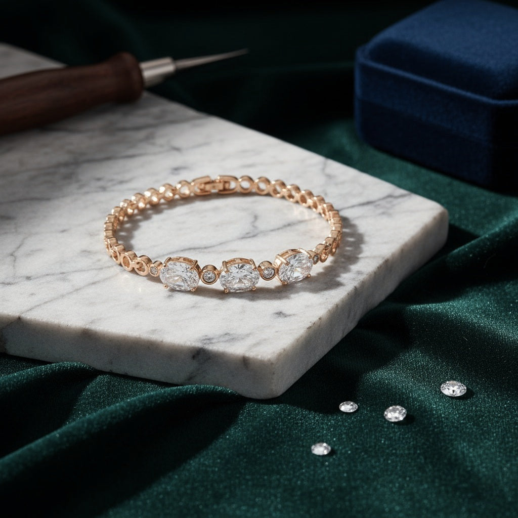 Rokassprādze "Klasiskie 3 kristāli"