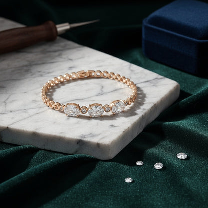 Rokassprādze "Klasiskie 3 kristāli"