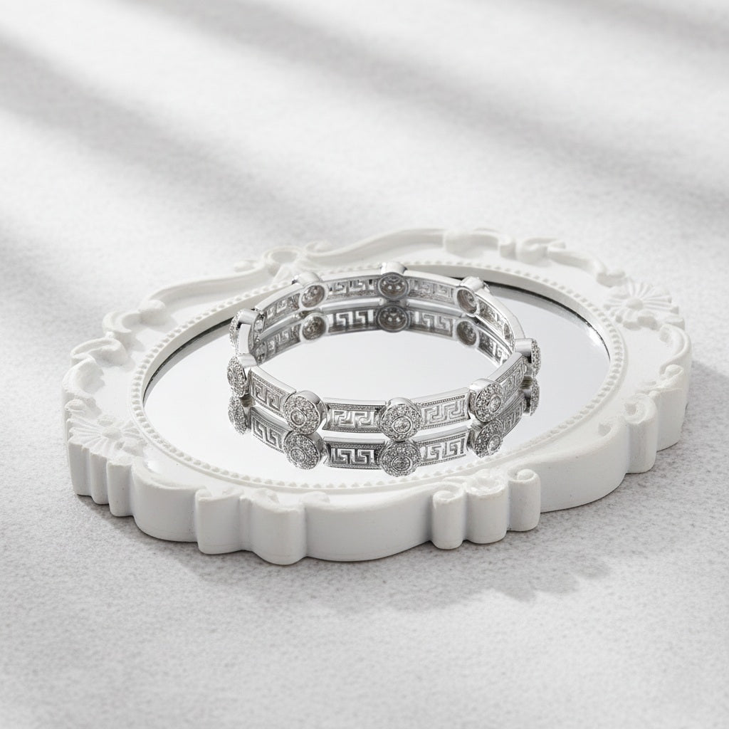 Rokassprādze "Lielie gaišie kristāli"