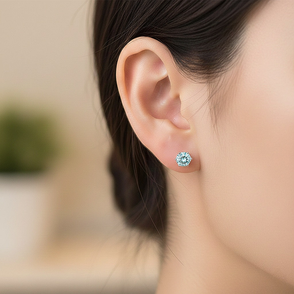 Auskari "Bright blue crystal"