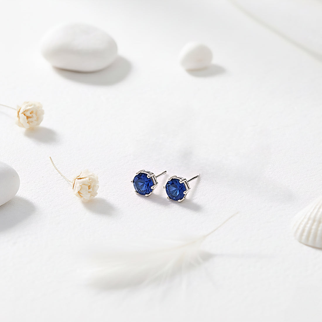 Auskari "Little dark blue crystal"