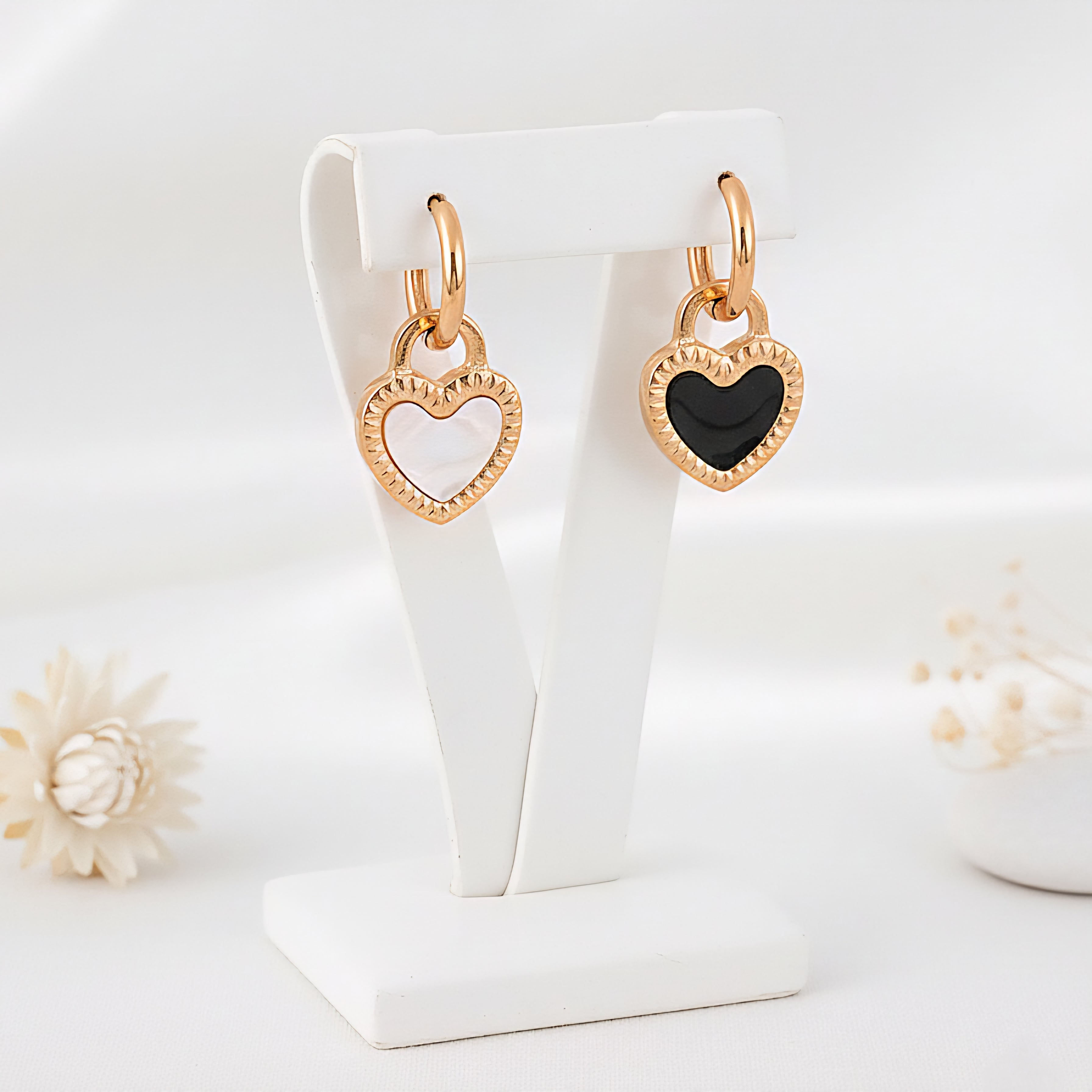 Auskari "2in1 divi vienā sirdis hearts"