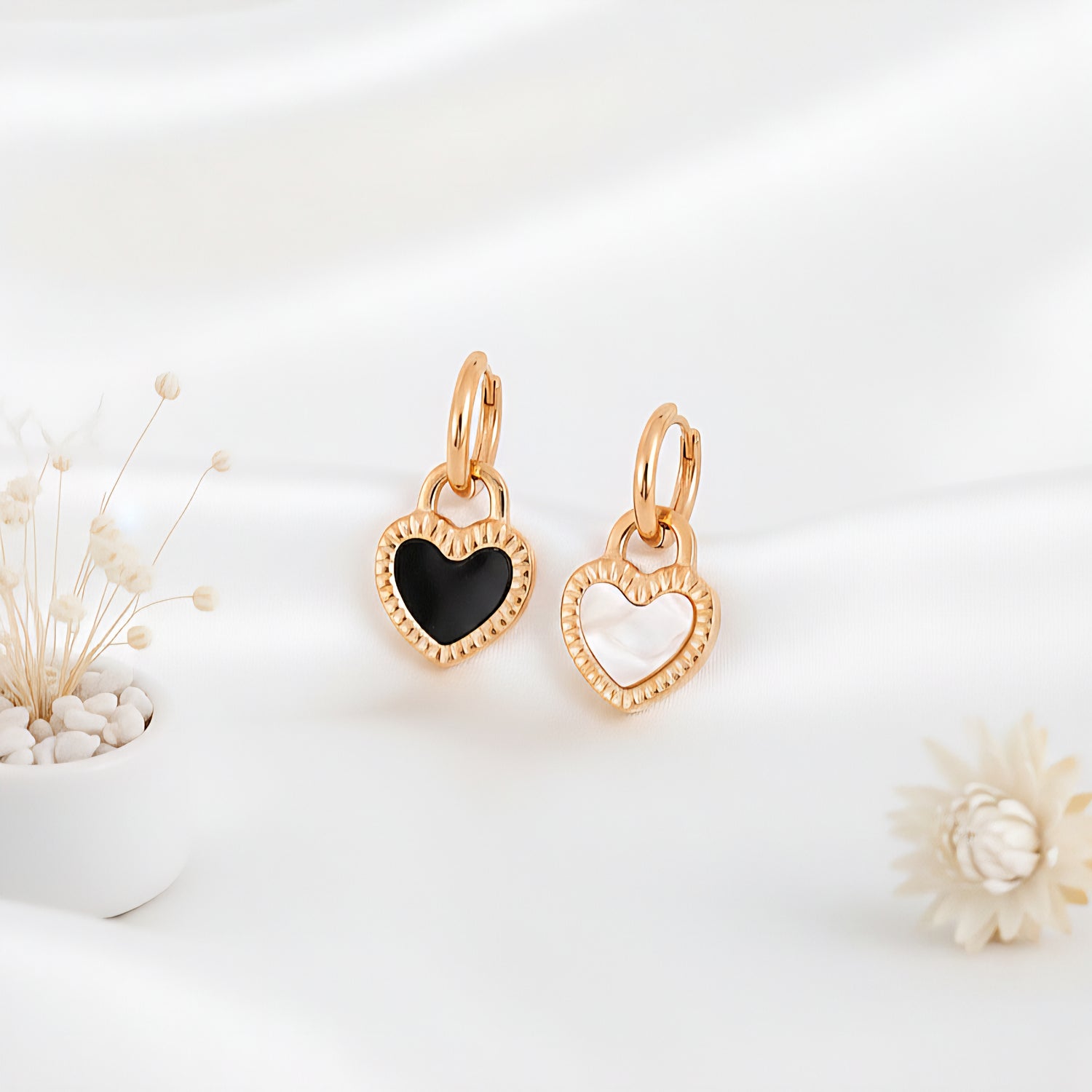 Auskari "2in1 divi vienā sirdis hearts"