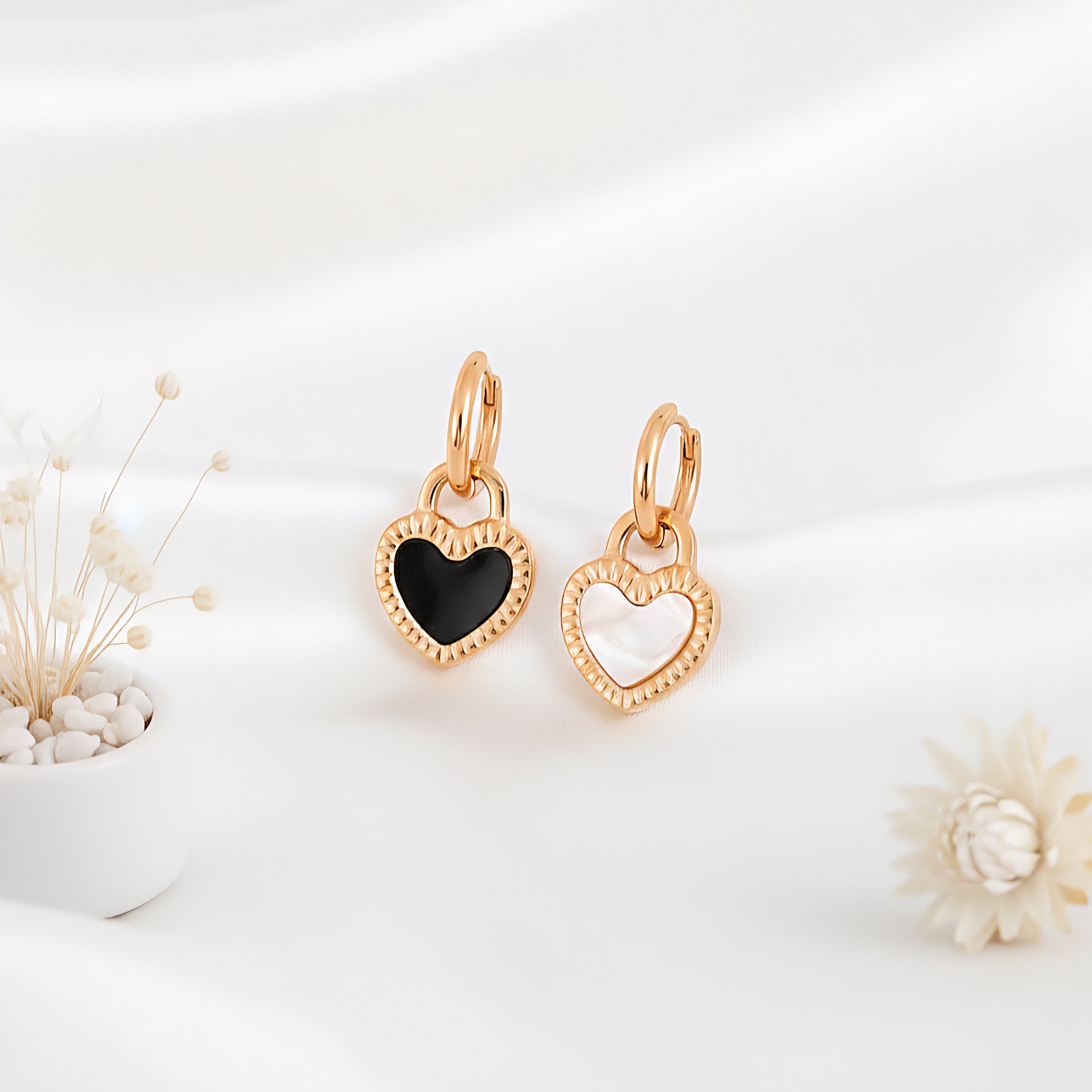 Auskari "2in1 divi vienā sirdis hearts"