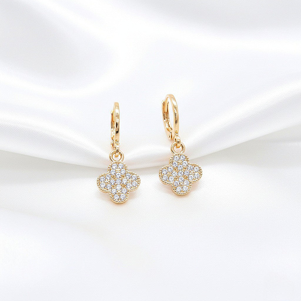 Auskari "Mazā kristāla četrlapiņa clover"