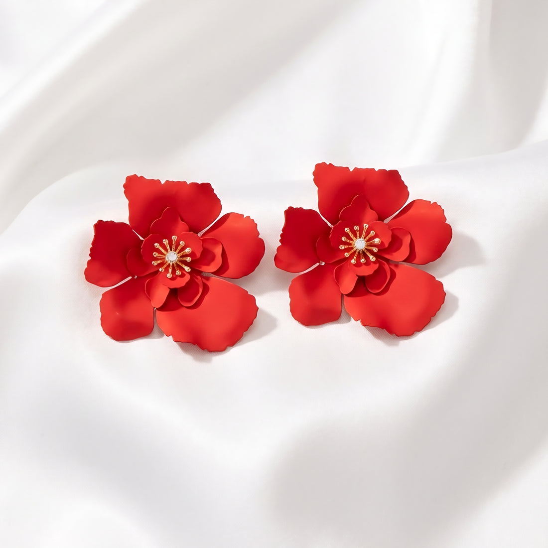 Auskari "Zieds" sarkani