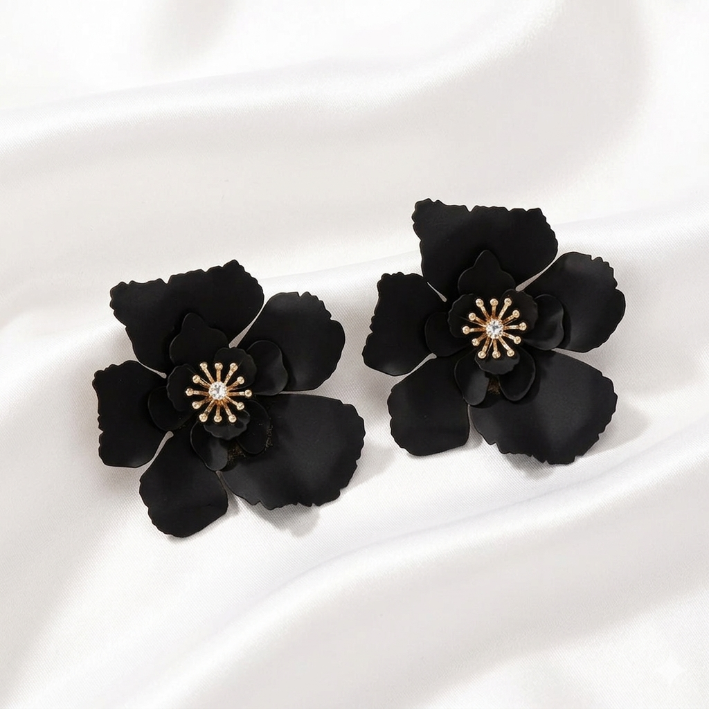 Auskari "Zieds" melni