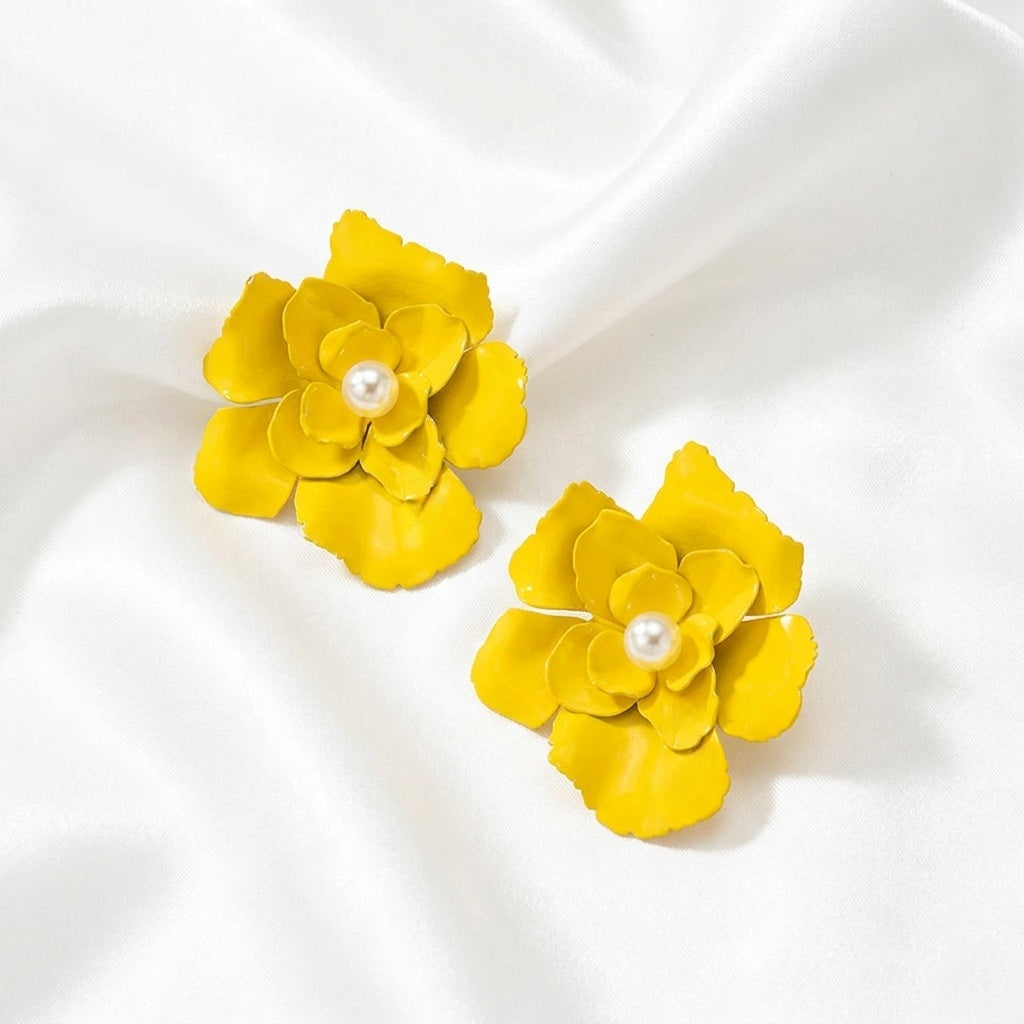 Auskari "Zieds" dzelteni