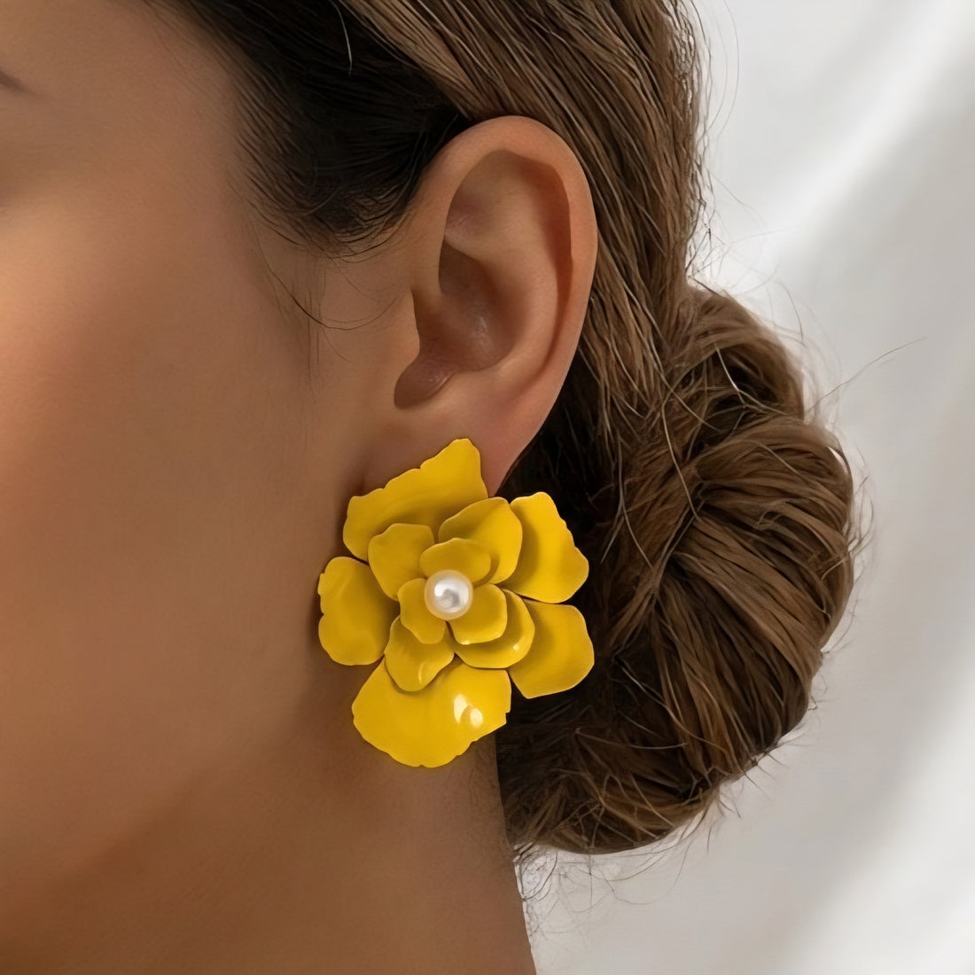 Auskari "Zieds" dzelteni