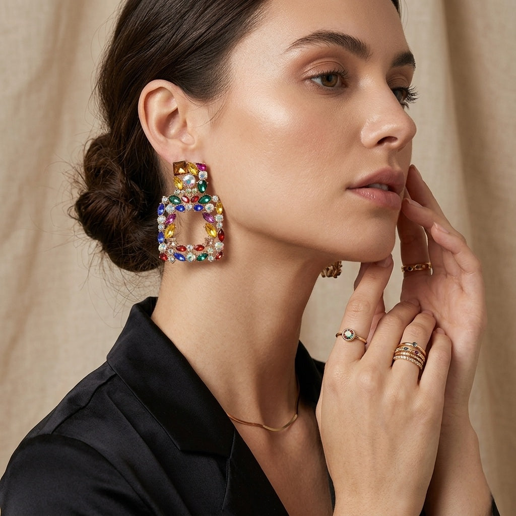 Auskari "Moderni" krāsaini