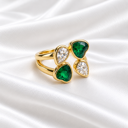 Gredzens The Empress Emerald &amp; Diamond