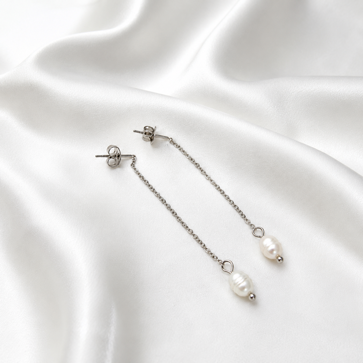 Auskari Elegant Chain and Pearl