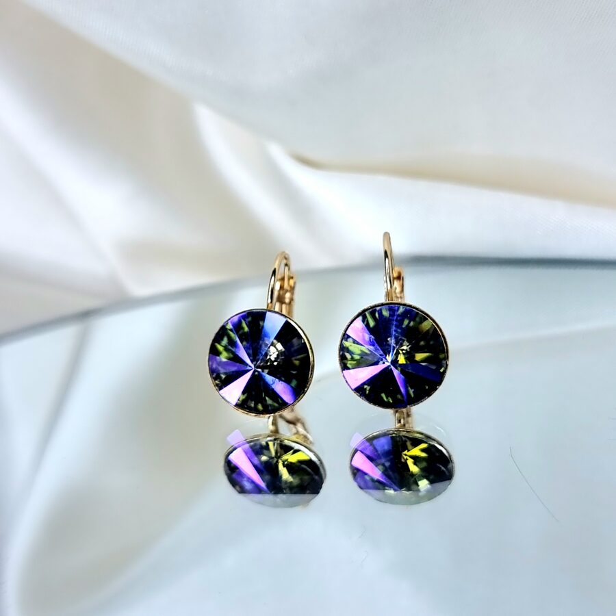 Earrings color &quot;Crystal purple/forest green&quot;