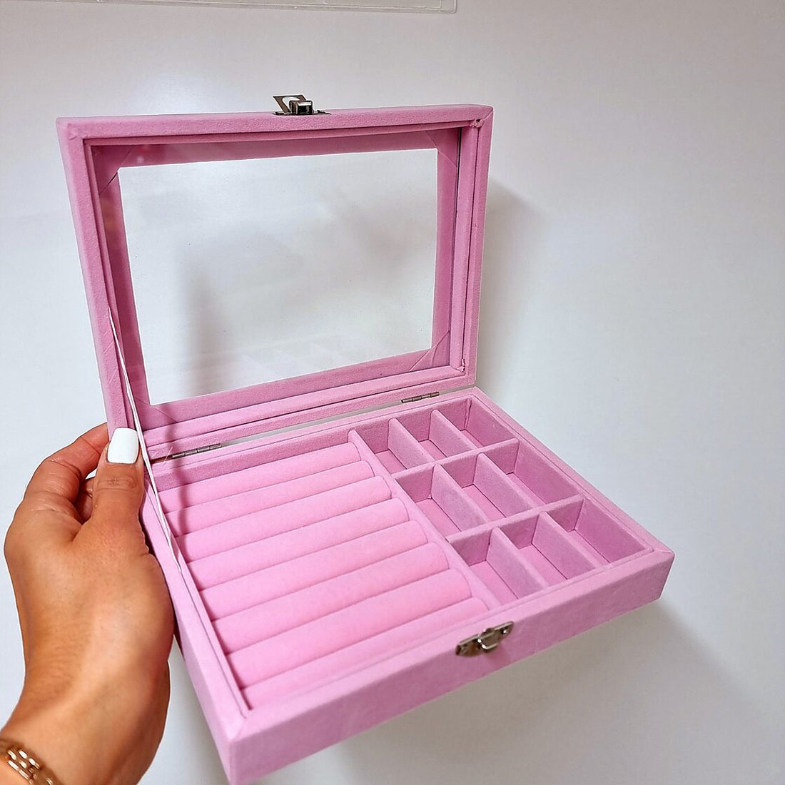 Jewelry storage box &quot;Puffy pink and sand beige&quot;
