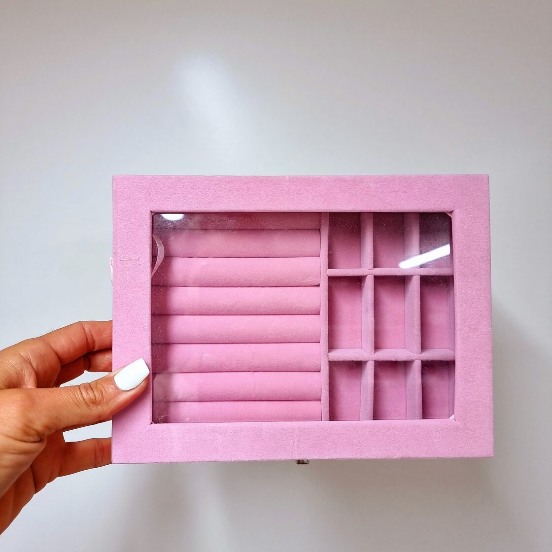 Jewelry storage box &quot;Puffy pink and sand beige&quot;