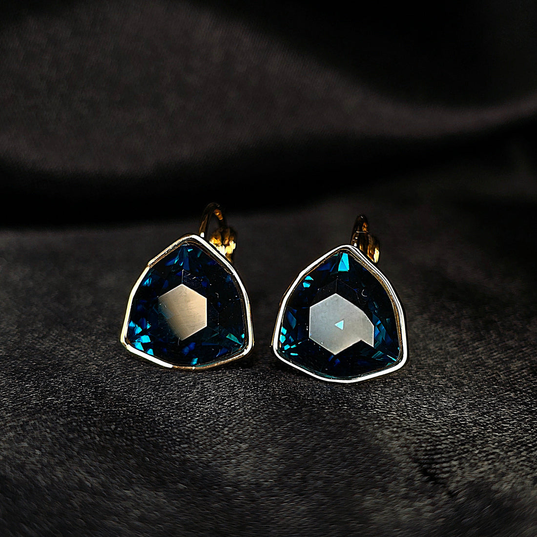 LUX class earrings &quot;Clara denim blue&quot;
