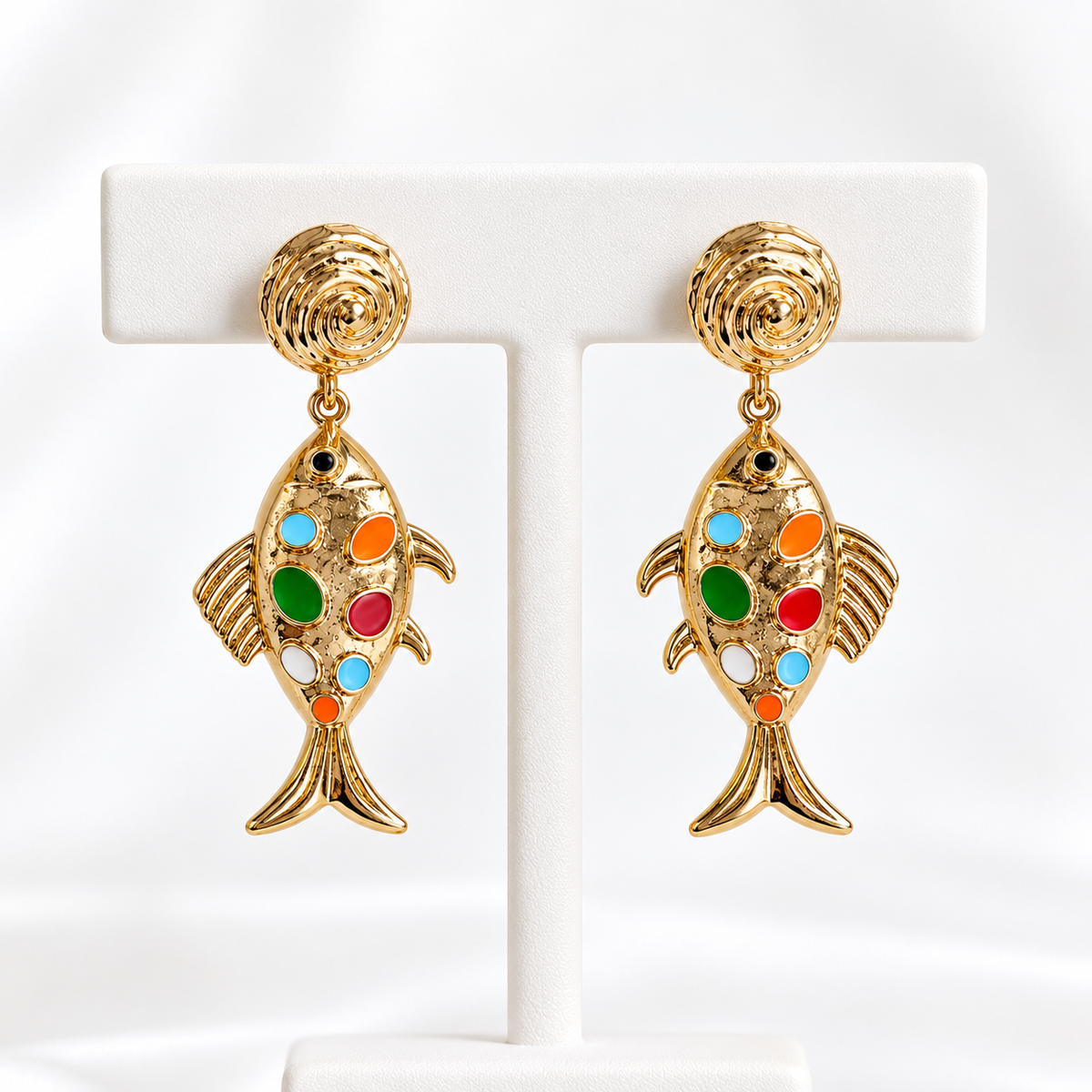 Earrings Golden weave shimmer