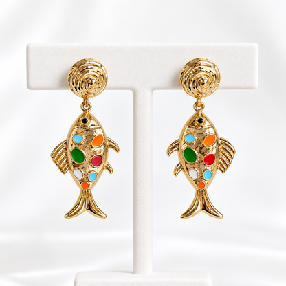 Earrings Golden weave shimmer