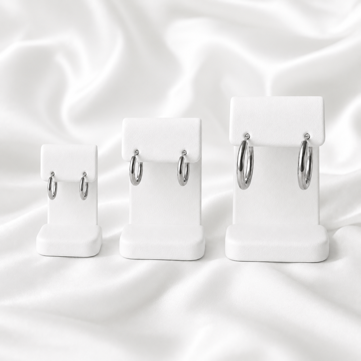 Auskaru Trio white Gold Hoop