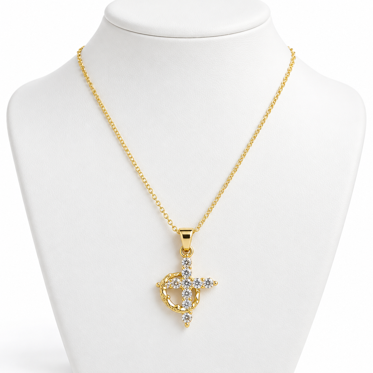 Kaklarota Crystal Embellished Cross Gold