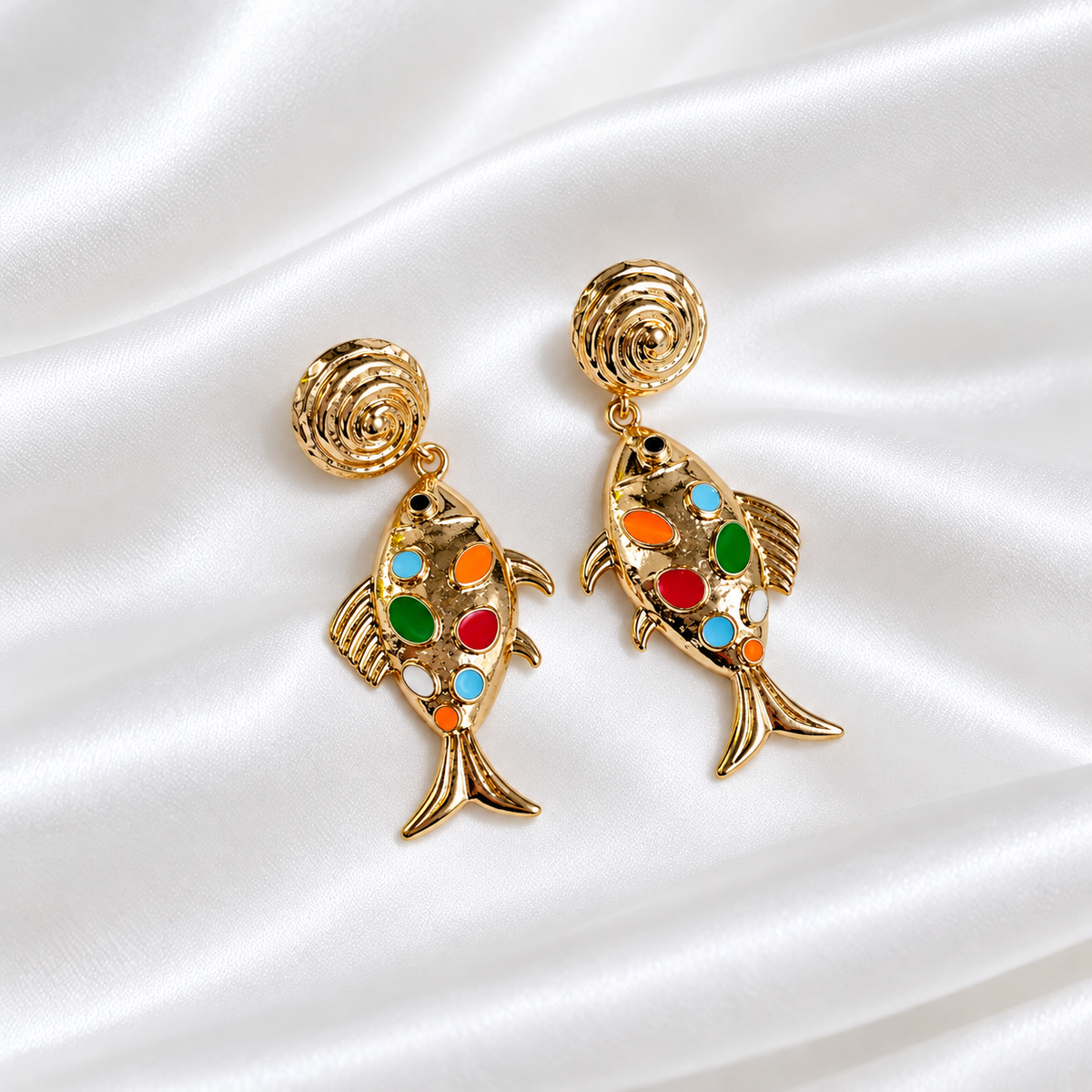 Earrings Golden weave shimmer