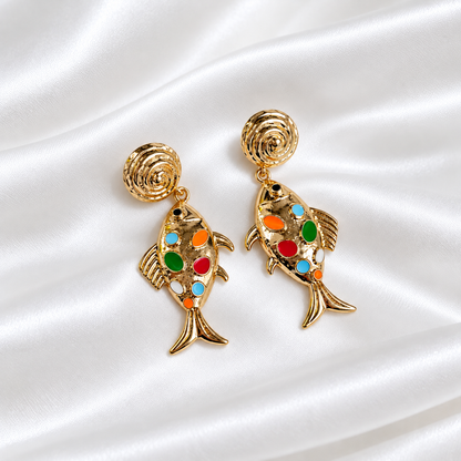 Earrings Golden weave shimmer