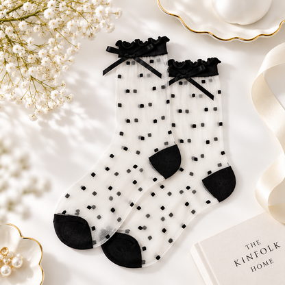 Zeķītes Transparent Parisian Tulle &amp; Bow komplektā vai atsevišķi