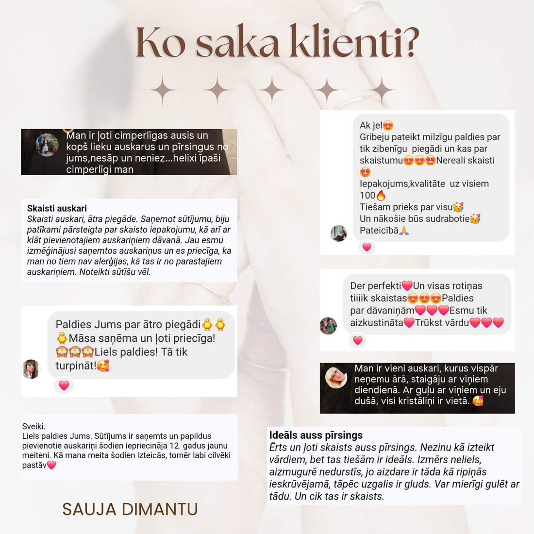 Auskari "Riņķīši"- dažādi izmēri