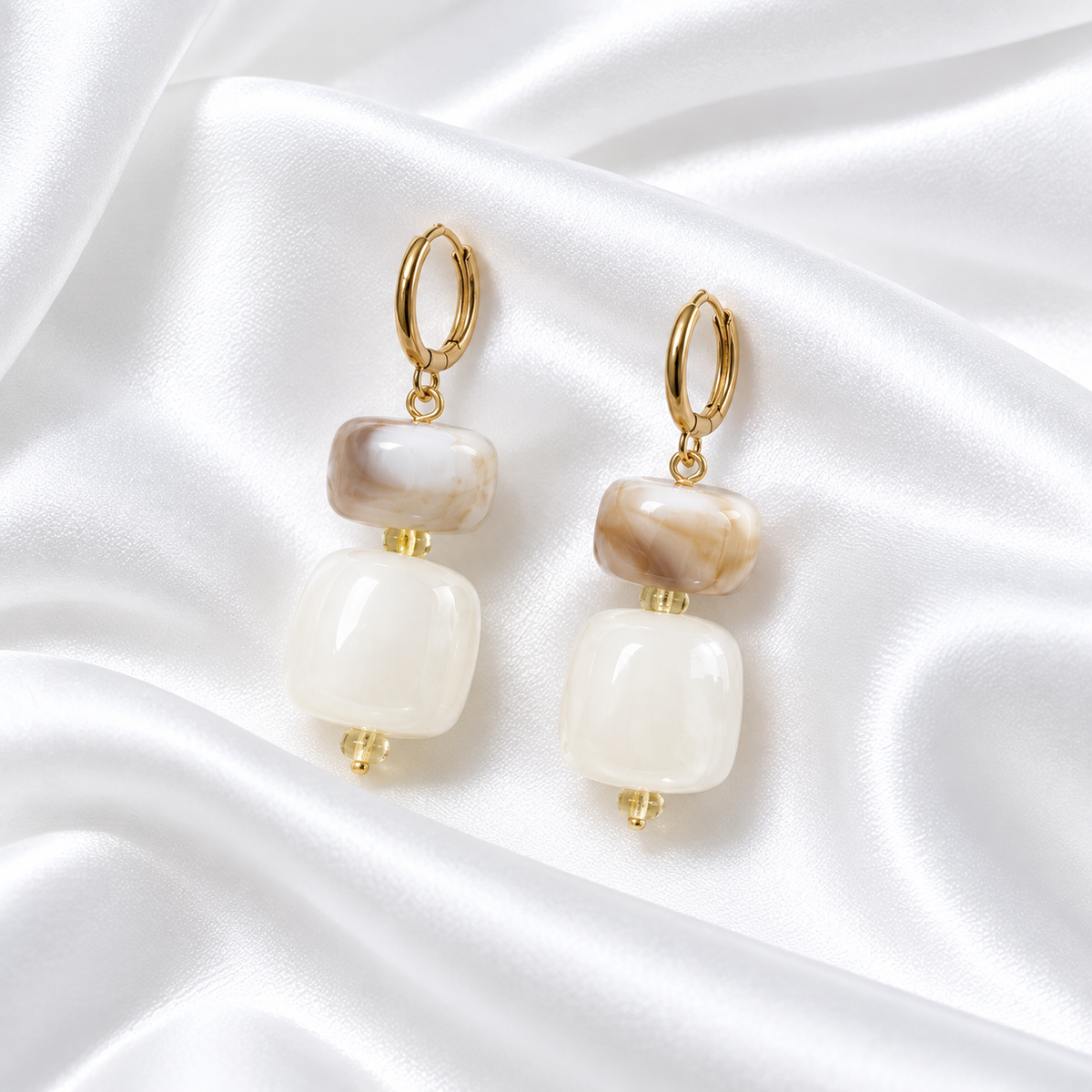 Earrings Golden weave shimmer