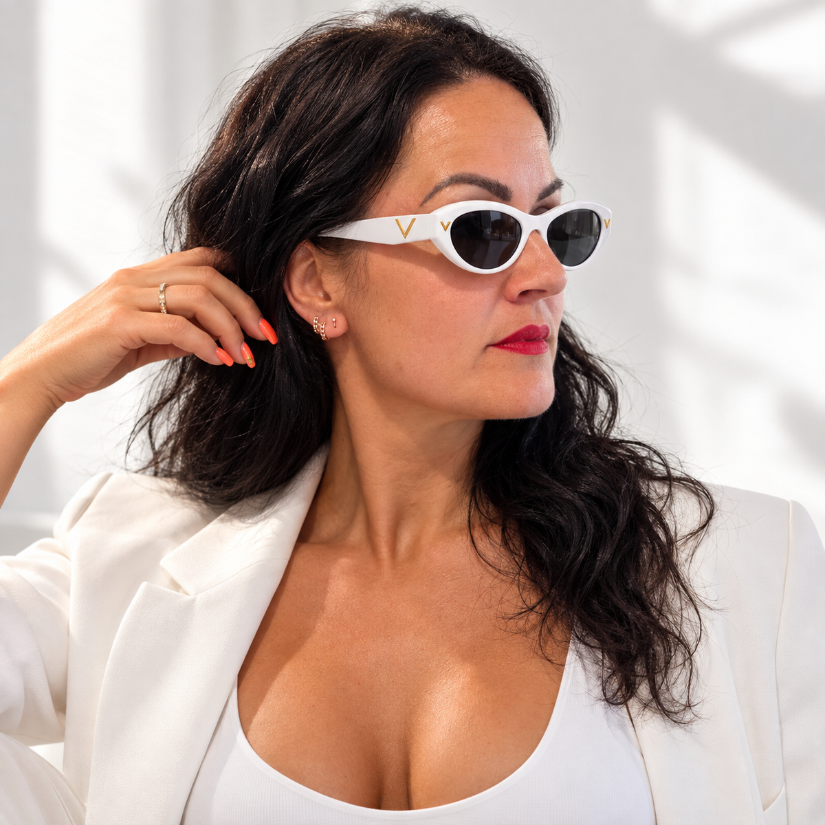 Saulesbrilles The Vogue White