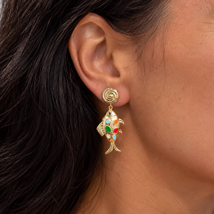 Earrings Golden weave shimmer