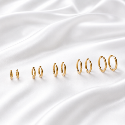 Auskari 7 size Smooth Gold