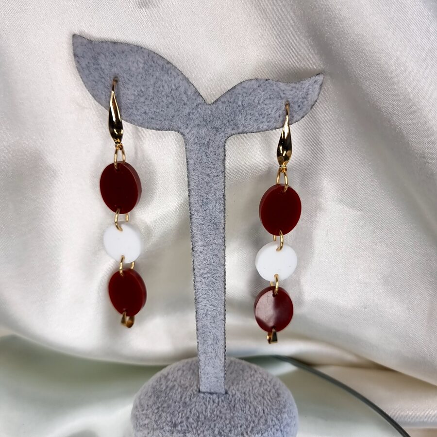 Earrings &quot;Path of the Latvian flag&quot;