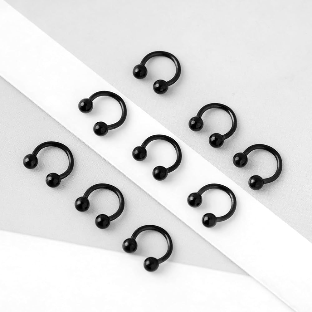 Pīrsings degunam "C ar bumbiņu" ausij, lūpai, uzacij