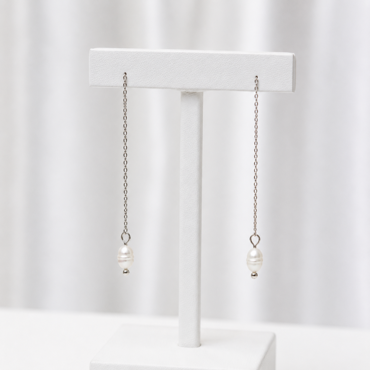 Auskari Elegant Chain and Pearl