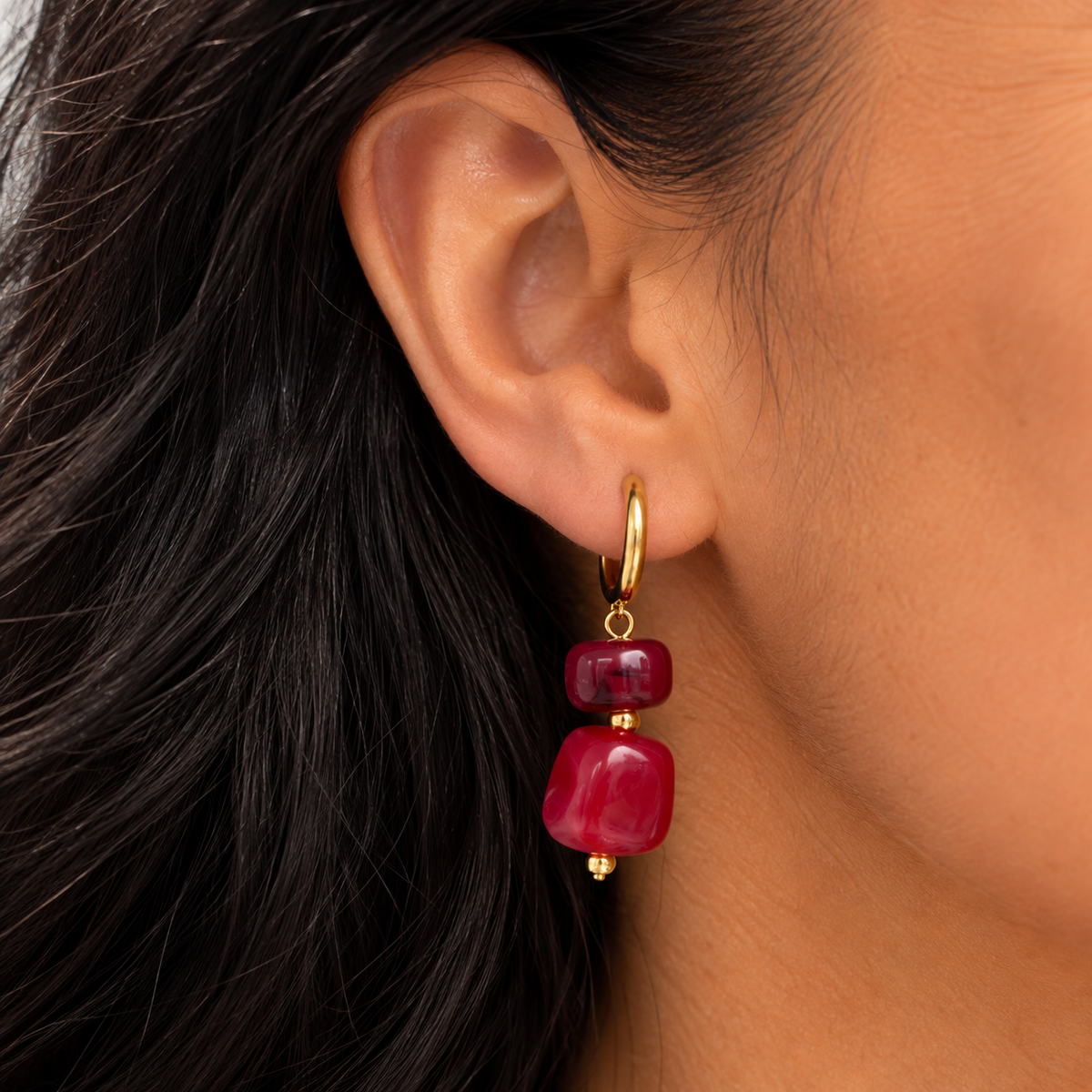 Earrings Golden weave shimmer