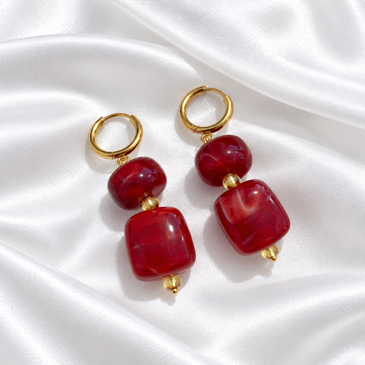Earrings Golden weave shimmer