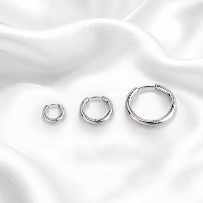 Auskaru Trio white Gold Hoop