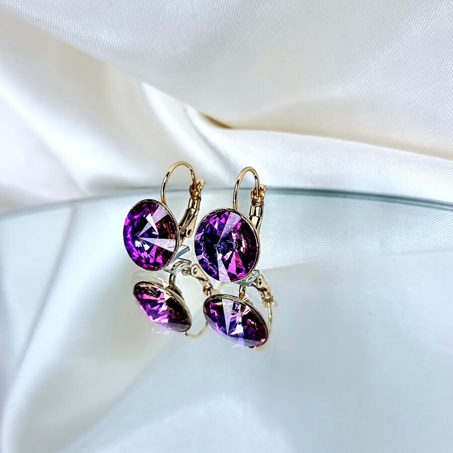 Earrings color &quot;Crystal dark fuchsia&quot;