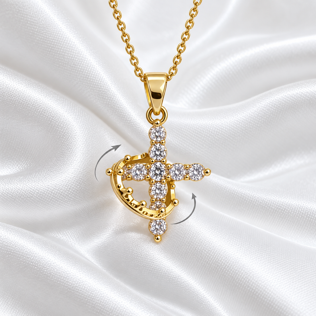 Kaklarota Crystal Embellished Cross Gold