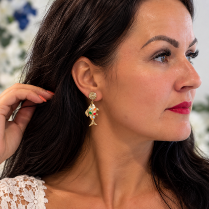 Earrings Golden weave shimmer