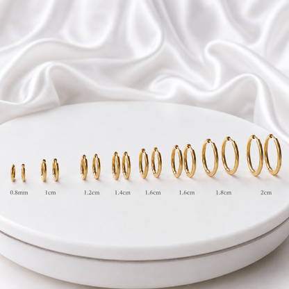 Auskari 7 size Smooth Gold